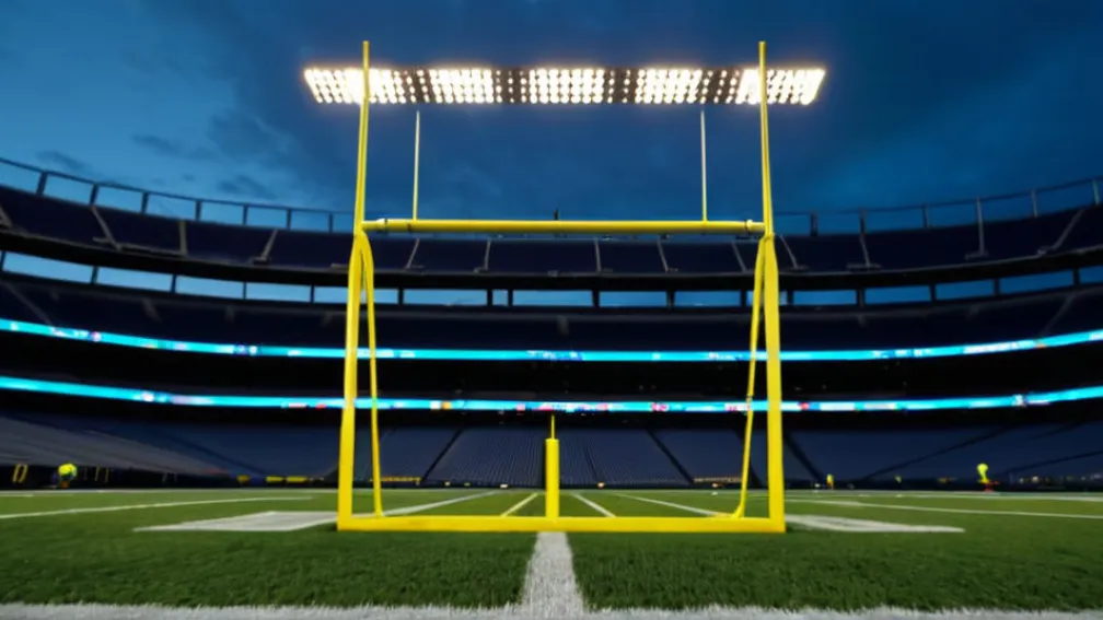 Стадион для американского футбола на закате