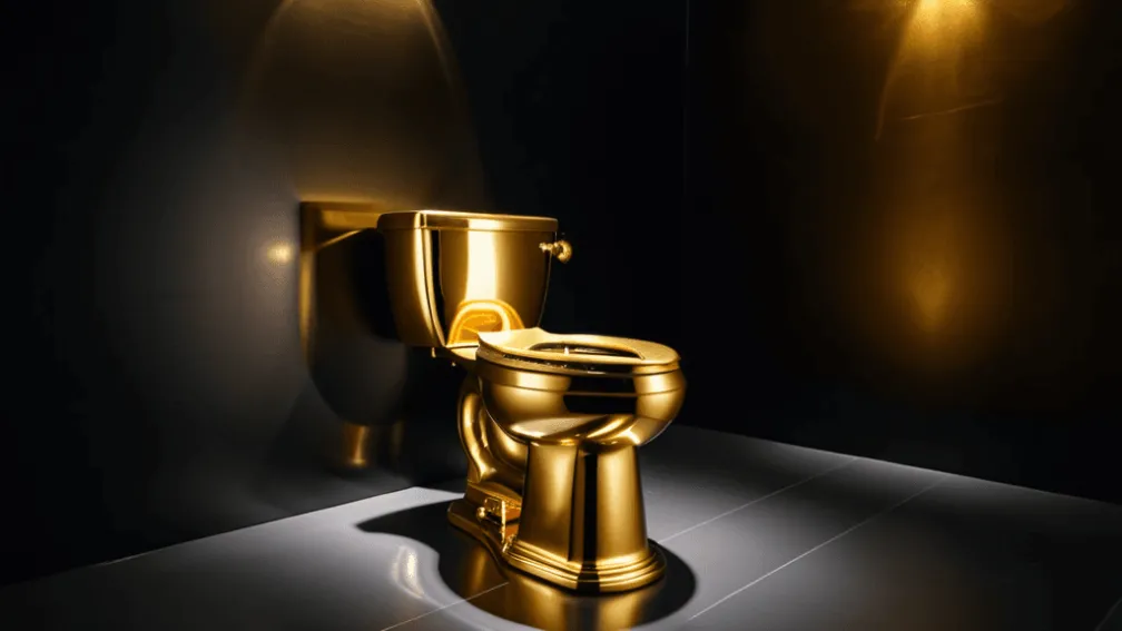 Золотой унитаз «Америка» от Маурицио Каттелана выставлен на аукцион за $10 миллионов