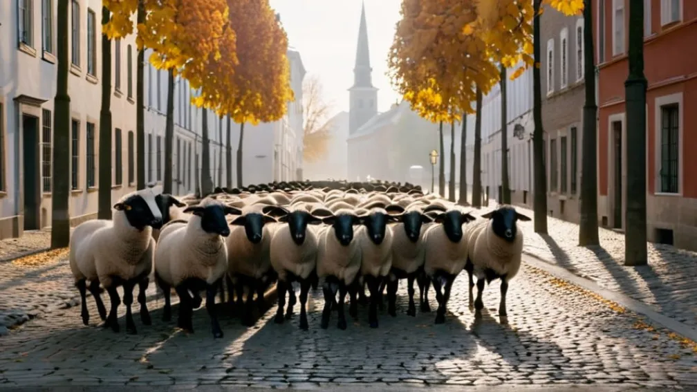 Стадо овец марширует по Нюрнбергу: ежегодное зрелище и польза для города