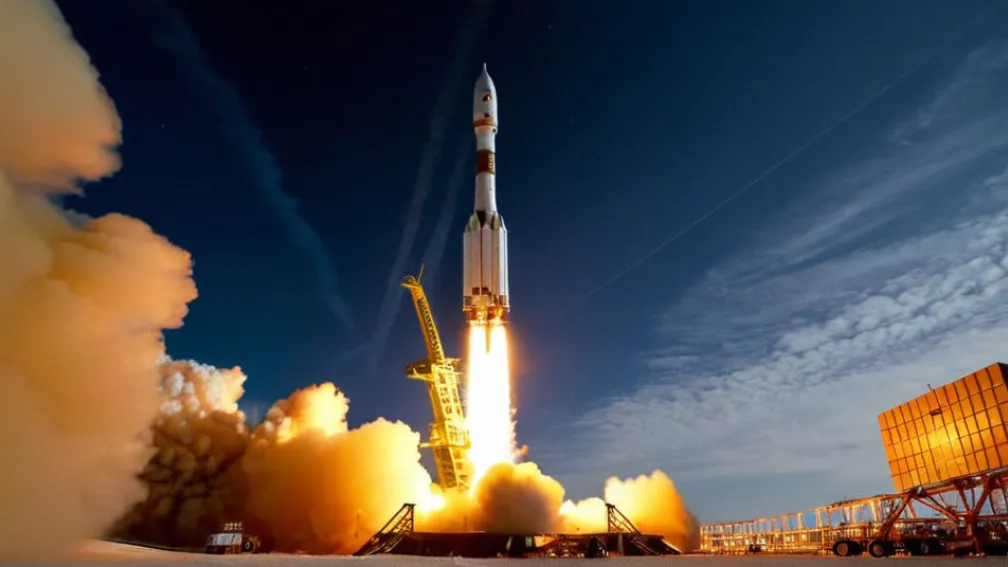 Запуск ракеты-носителя «Союз-2.1а» с новым космическим кораблём «Восток-1К»