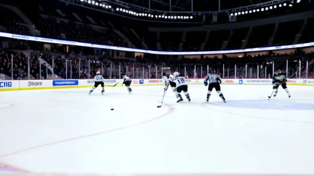 Динамичная атмосфера хоккейной арены во время решающего момента