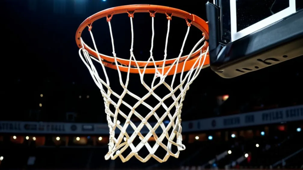 Фотография баскетбольной сетки крупным планом