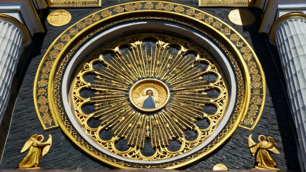 Символы на фасаде Софийского собора в Киеве