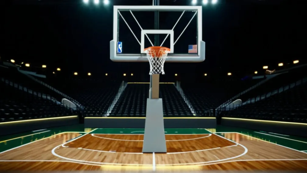 Фотореалистичное изображение баскетбольной площадки