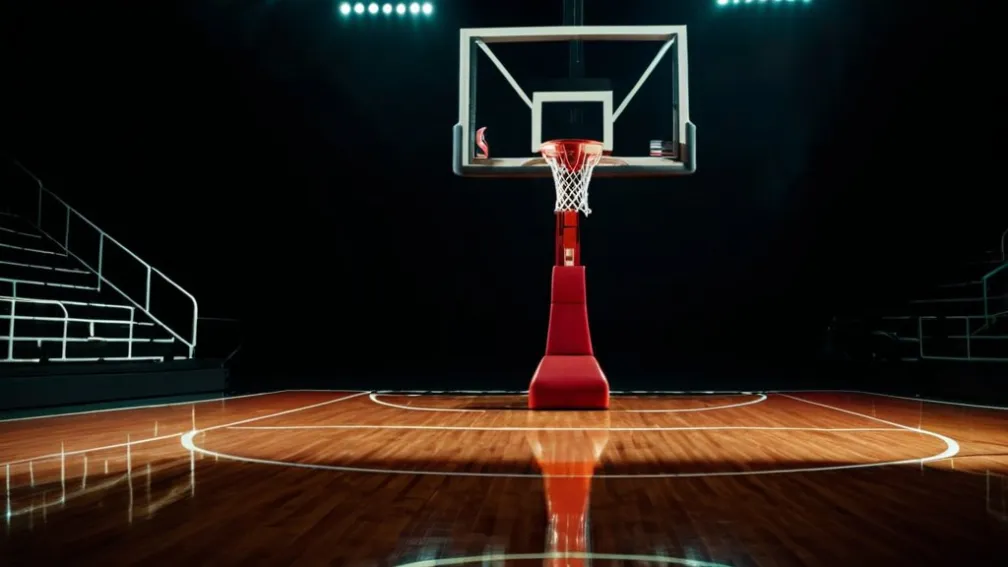 Фотореалистичное изображение баскетбольной площадки