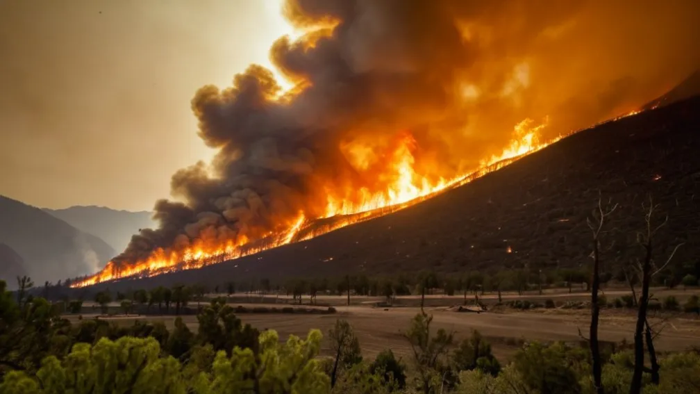 Огненные волны горят в Чили