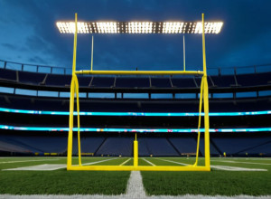 Стадион для американского футбола на закате