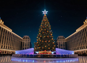 Рождественская елка Рокфеллер-центра засияла в Нью-Йорке