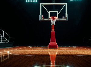 Фотореалистичное изображение баскетбольной площадки