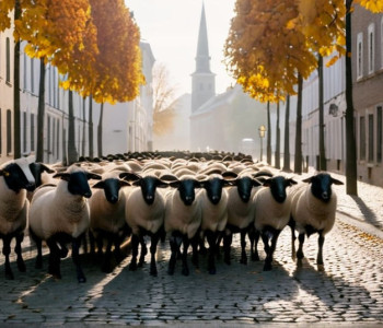 Стадо овец марширует по Нюрнбергу: ежегодное зрелище и польза для города